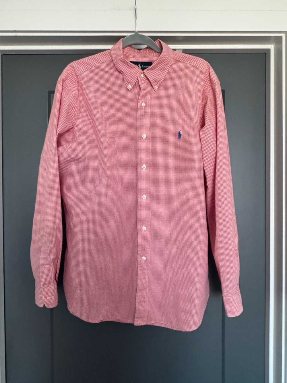 Ralph Lauren Red Micro-Check Button-Down Shirt